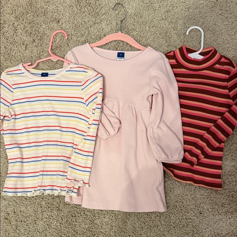 Old navy Colorful Striped and Pink Kids Tops/dress